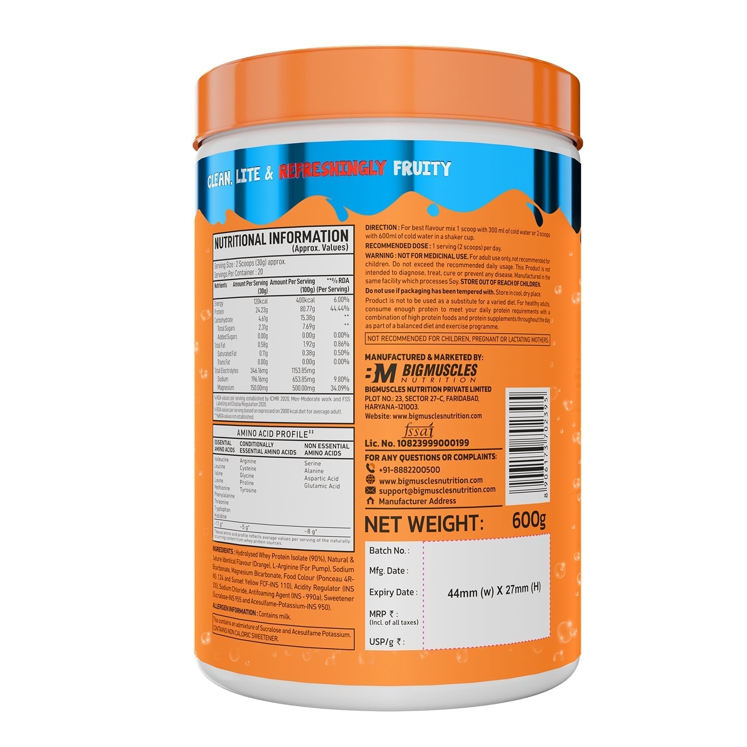 Big Muscles Nutrition Fizzy Whey & Shaker Combo Big Muscles Nutrition