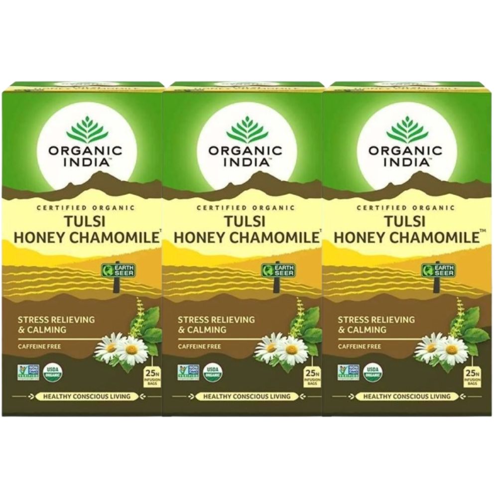Organic India Tulsi Honey Chamomile 25 Tea Bags - Safuron