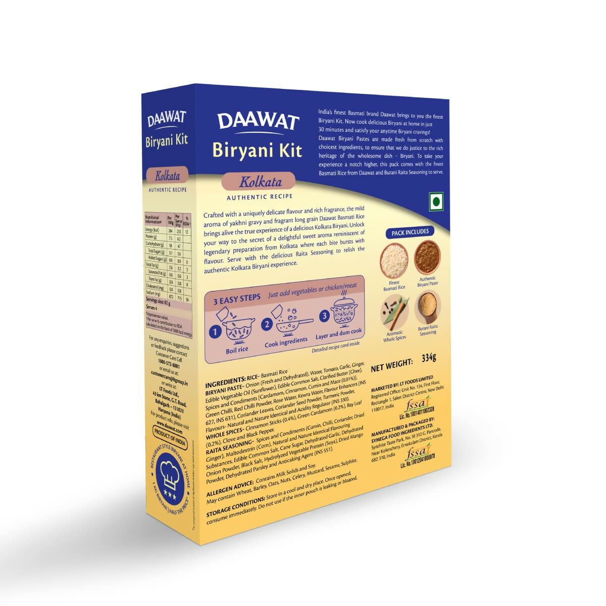 Daawat Biryani Kit Kolkata - Authentic Recipe Daawat