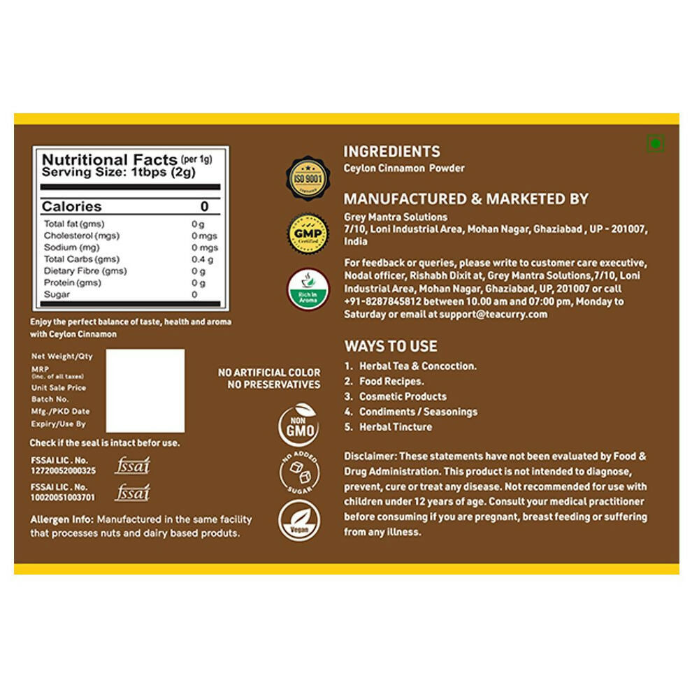 Teacurry Ceylon Cinnamon Powder Teacurry