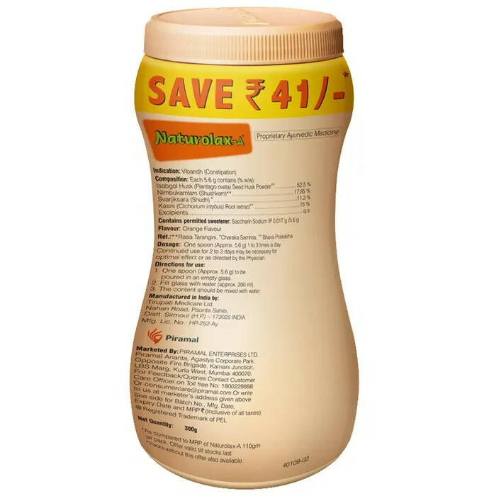 Piramal Naturolax -A Powder Tasty Orange Piramal