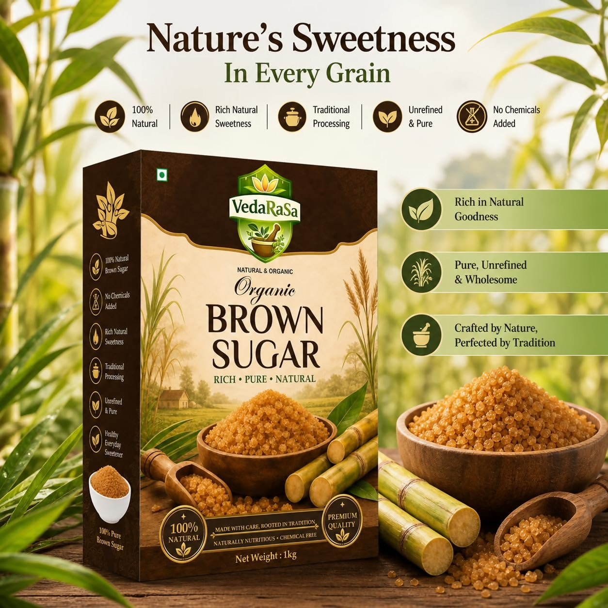 VedaRasa Natural Brown Sugar VedaRasa