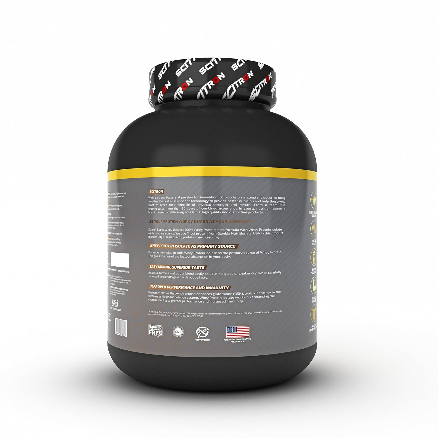 Scitron Super Whey Isolate Protein Powder - Double Rich Chocolate Scitron