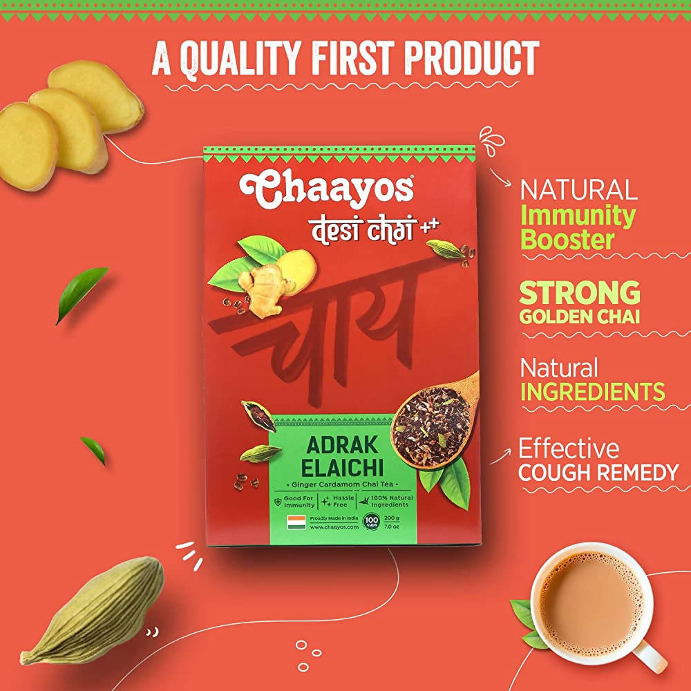 Chaayos Adrak Elaichi Tea Powder (Ginger & Cardamom) Chaayos