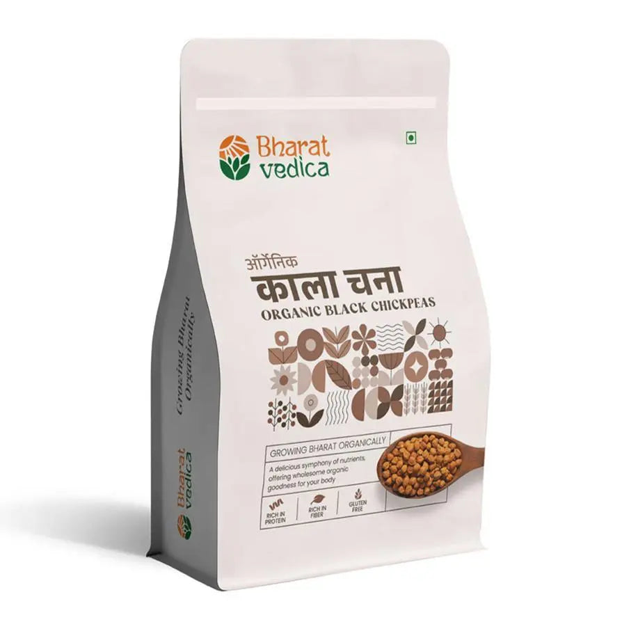 Bharat Vedica Organic Black Chickpeas - Organic Black Chana - Safuron