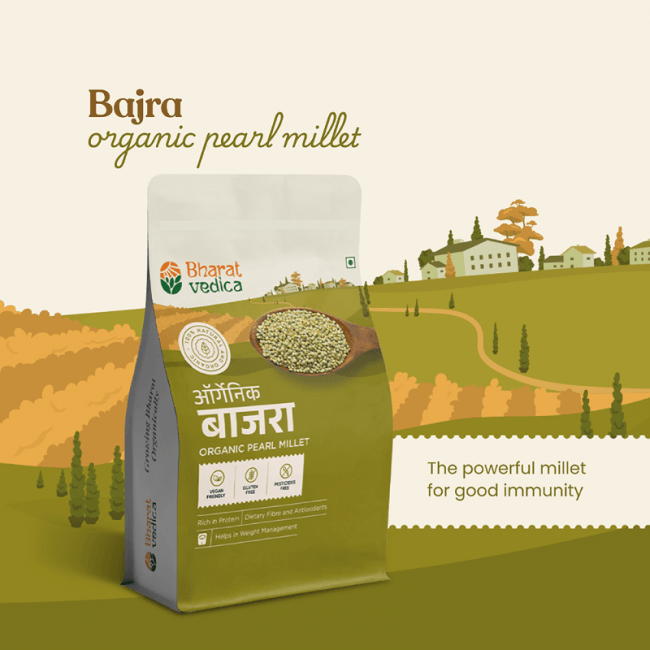 Bharat Vedica Organic Pearl Millet - Organic Bajra Bharat Vedica