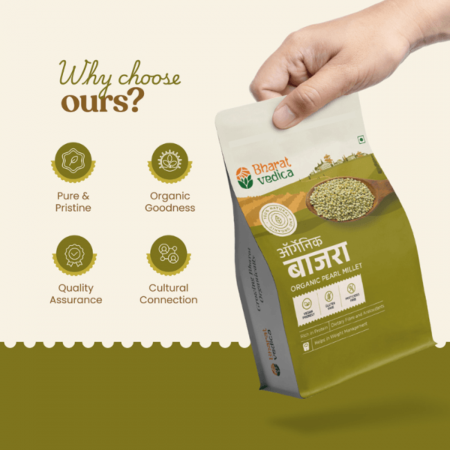 Bharat Vedica Organic Pearl Millet - Organic Bajra Bharat Vedica