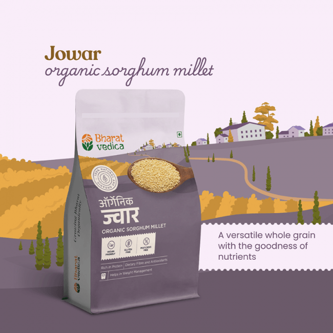 Bharat Vedica Organic Sorghum Millet - Organic Jowar Bharat Vedica