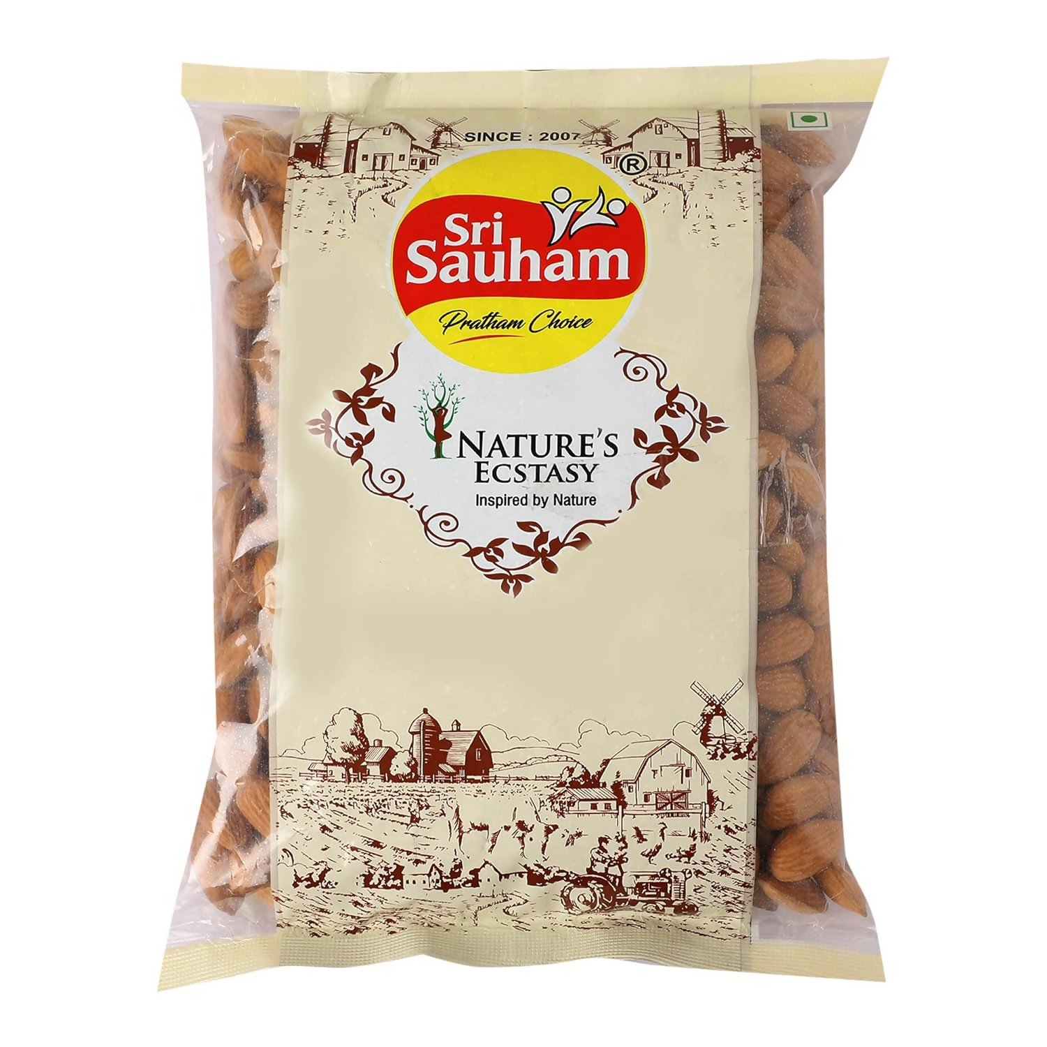 Sri Sauham Premium Fresh Almonds Badam Giri Dry Fruits - Safuron