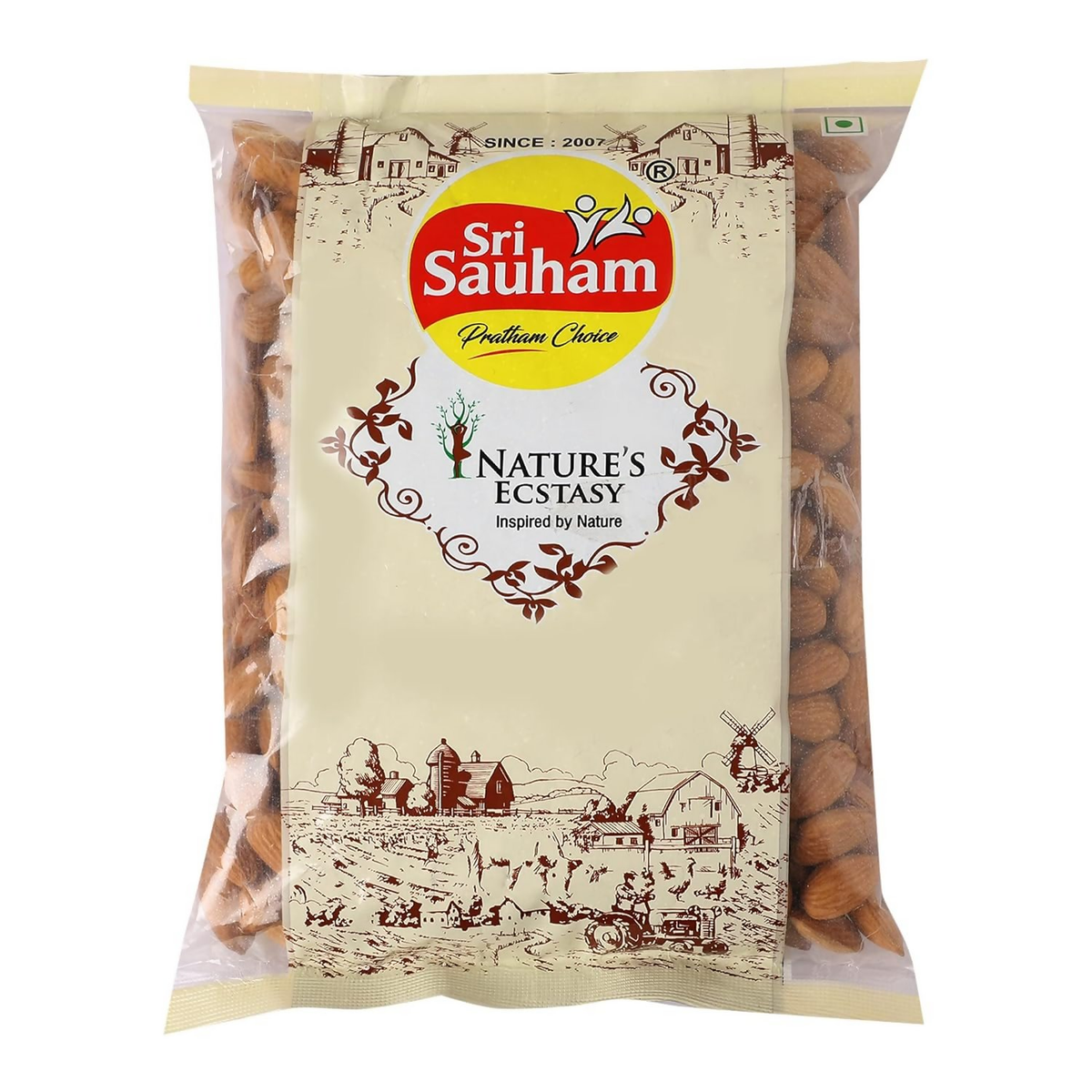 Sri Sauham Premium Fresh Almonds Badam Giri Dry Fruits - Safuron