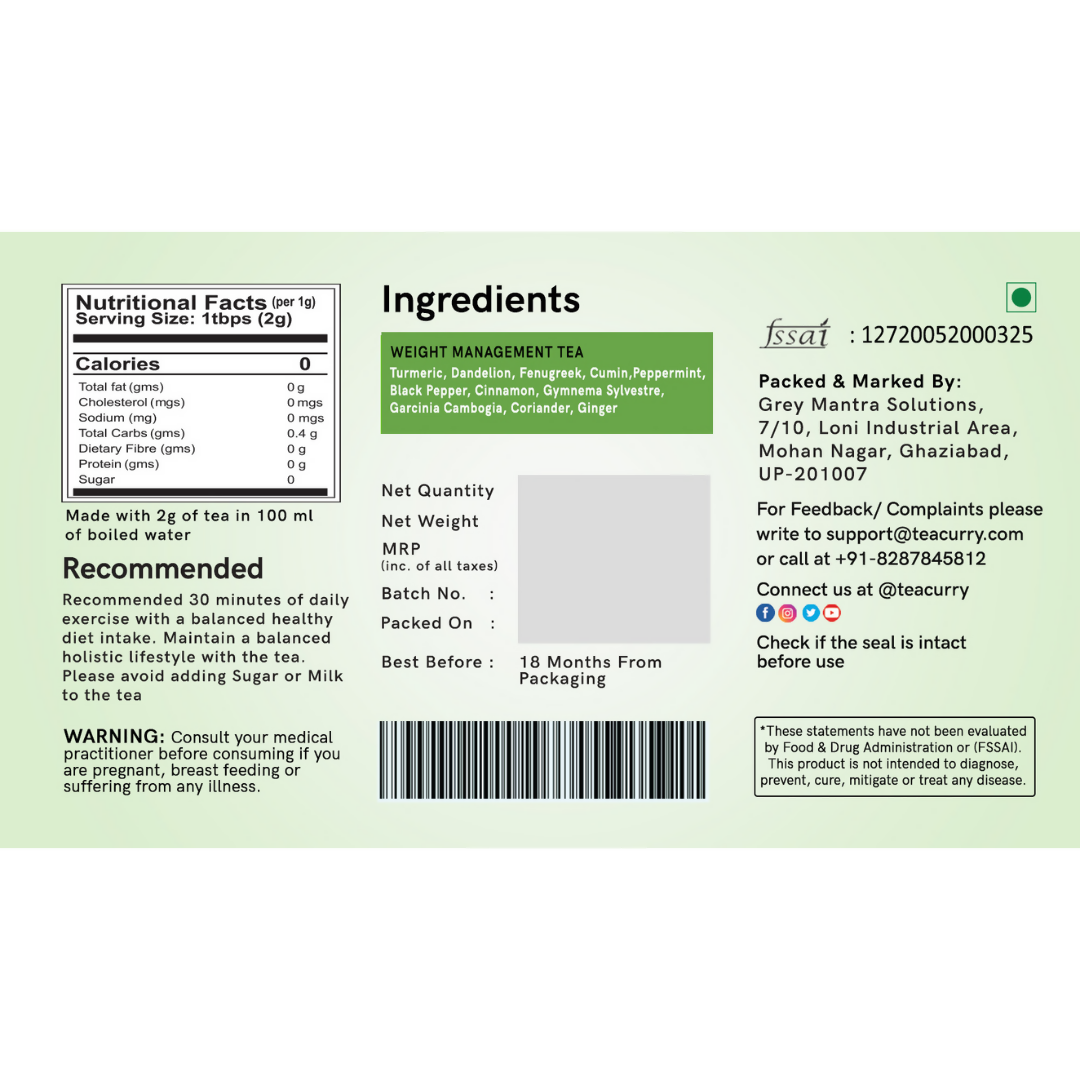 Teacurry Weight Management Tea Teacurry