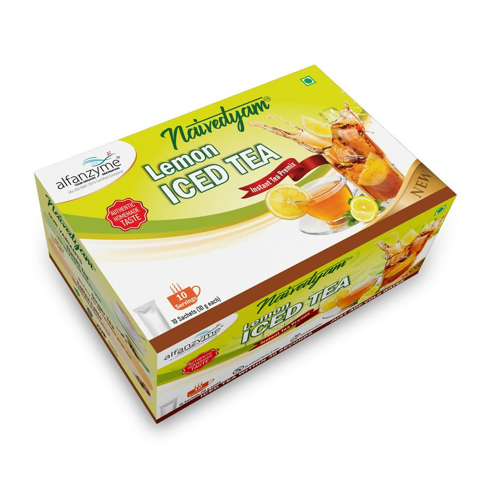 Naivedyam Lemon Iced Instant Tea Premix Powder Sachets - Safuron