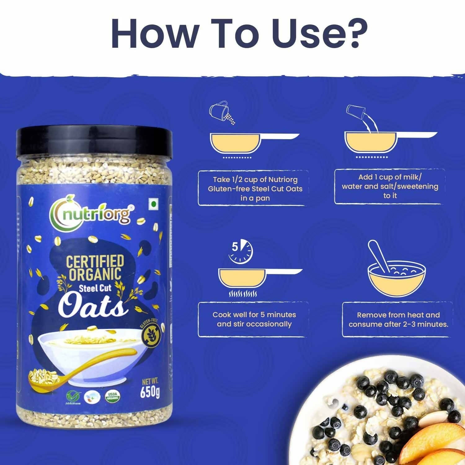 Nutriorg Certified Organic Steelcut Oats Nutriorg