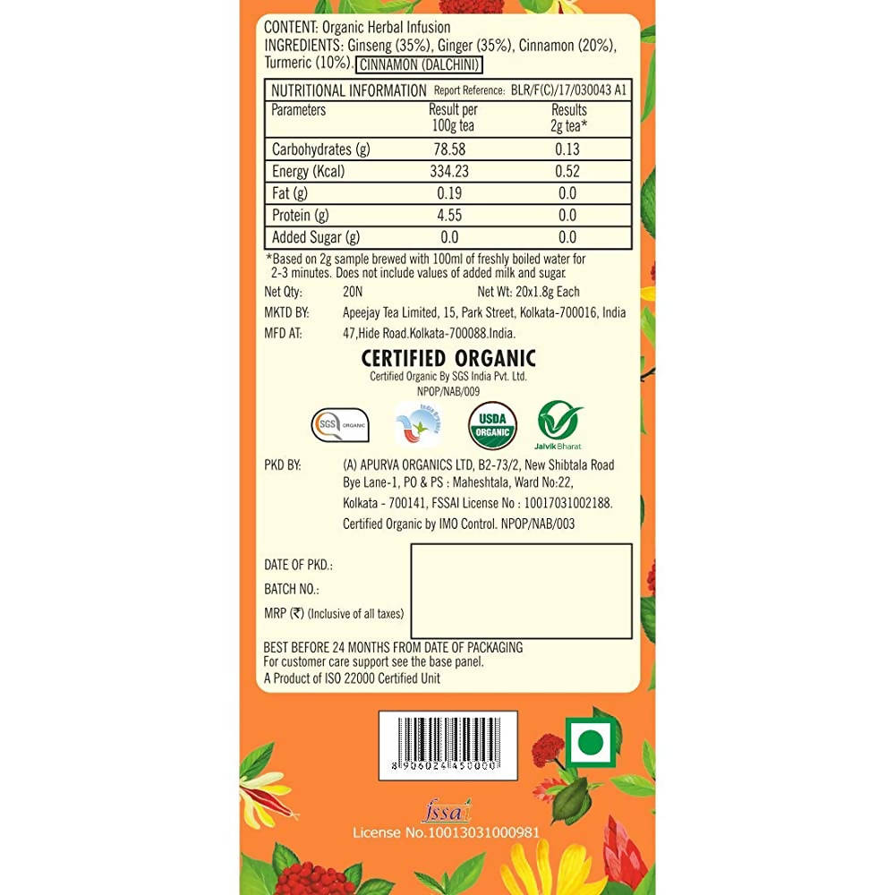 Typhoo Cleansing Organic Root Remedy Tea Bags Typhoo