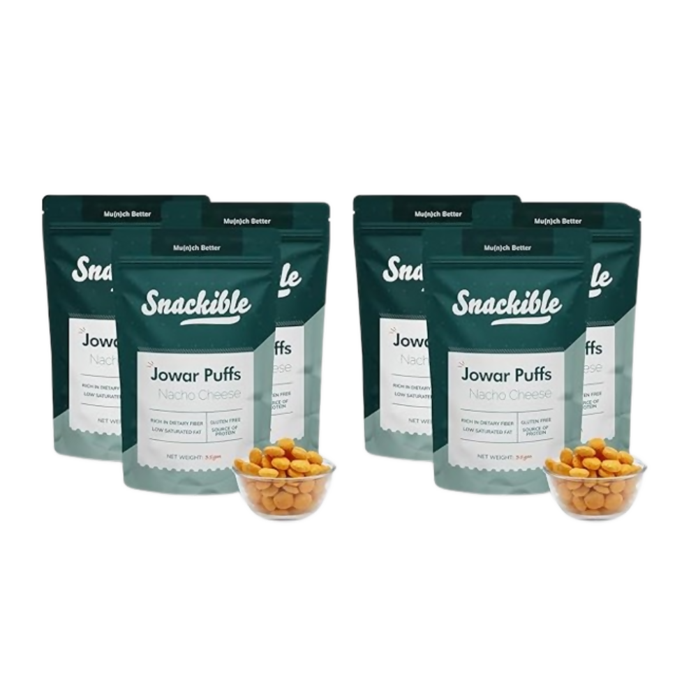 Snackible Nacho Cheese Jowar Puffs - Safuron