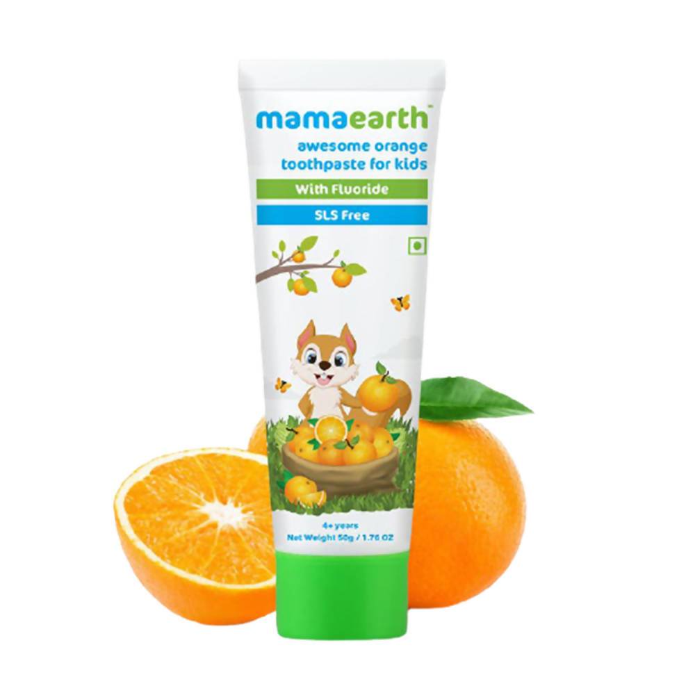 Mamaearth Awesome Orange Baby Toothpaste Cleanses Teeth, Provides Healthy Teeth & Gums - Limited Time Offer