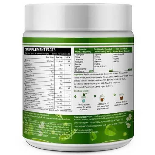 Inlife Vegan Plant Protein Powder Chocolate Flavour Inlife