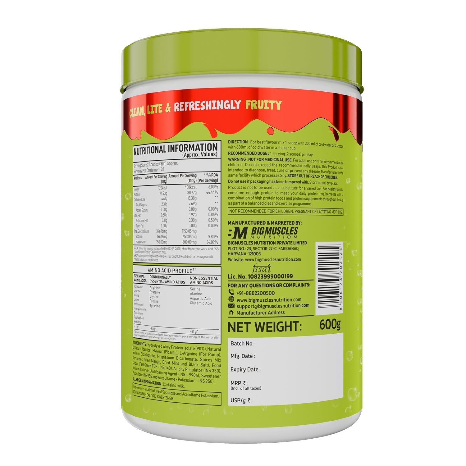 Big Muscles Nutrition Fizzy Whey & Shaker Combo Big Muscles Nutrition