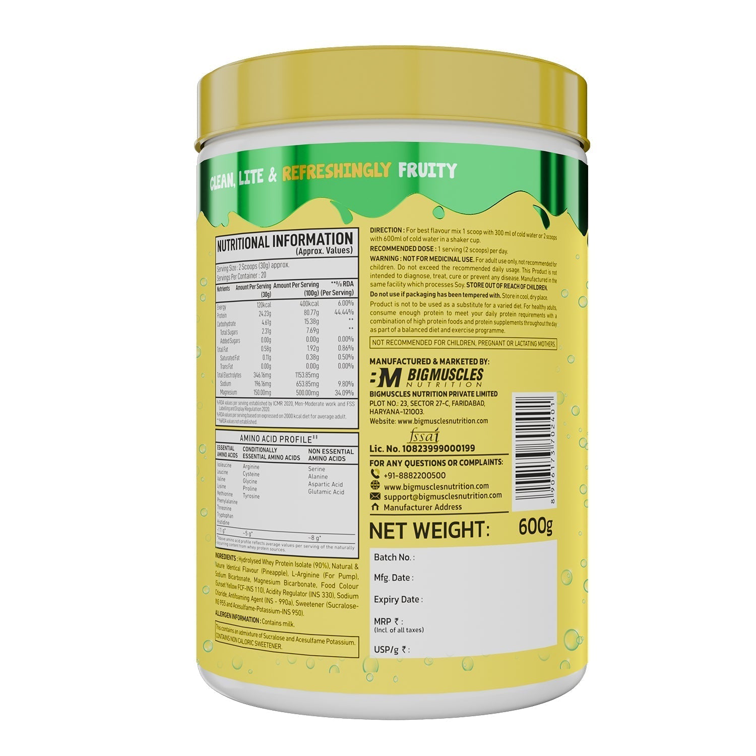 Big Muscles Nutrition Fizzy Whey & Shaker Combo Big Muscles Nutrition