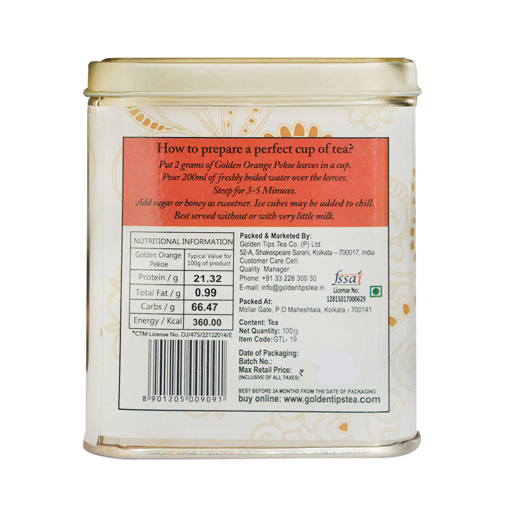 Golden Tips Golden Orange Pekoe Tea - Tin Can Golden Tips