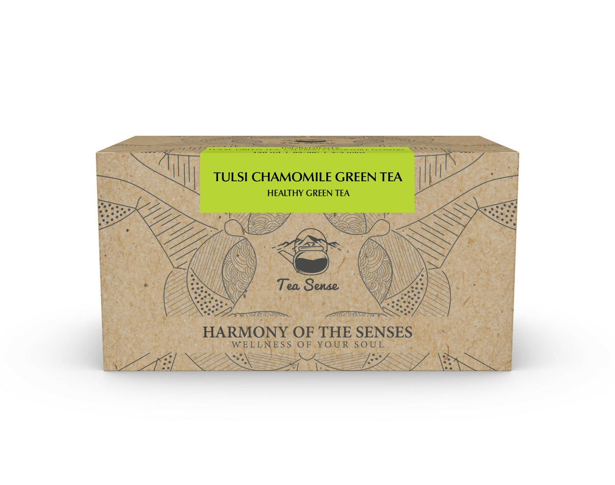 Tea Sense Tulsi Chamomile Green Tea Bags Box - Safuron