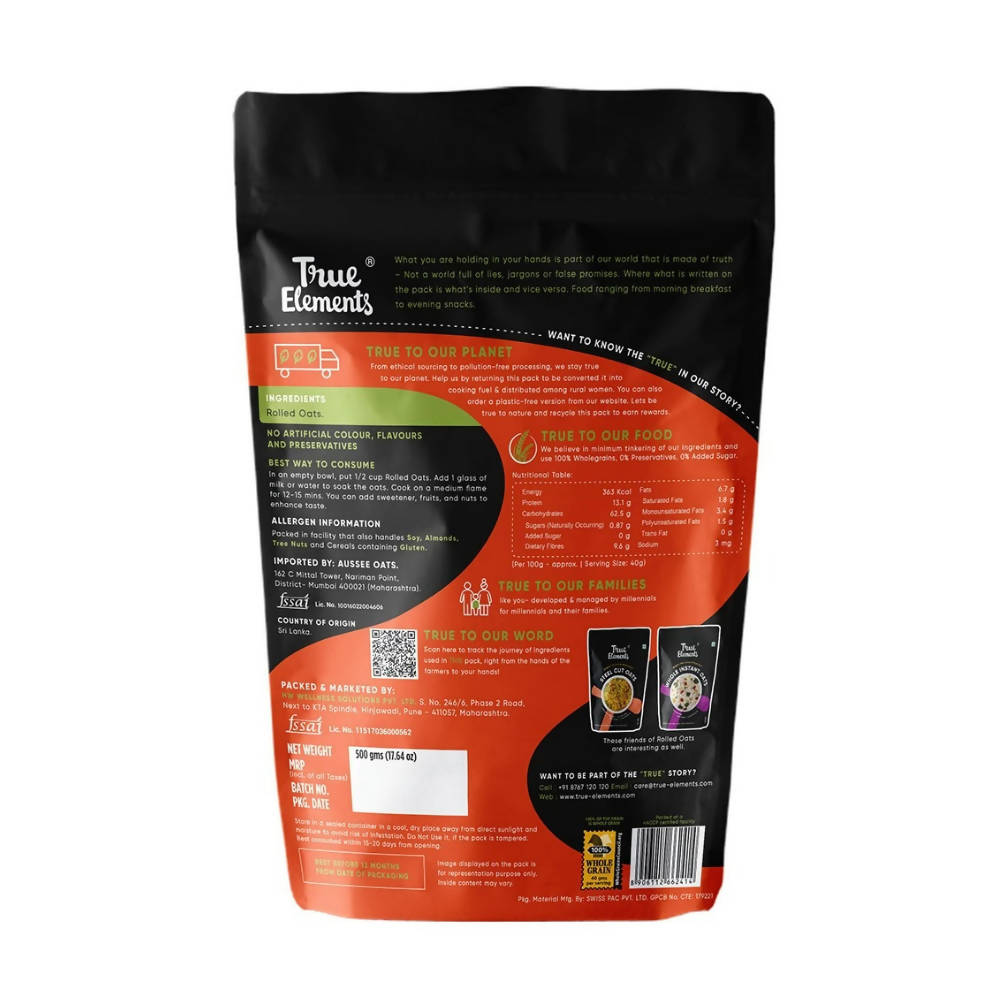 True Elements Rolled Oats Gluten Free True Elements