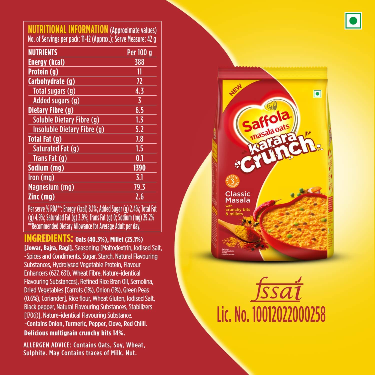 Saffola Karara Crunch Masala Oats Saffola