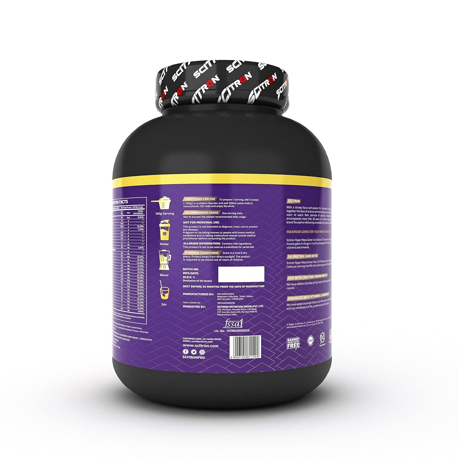 Scitron Nitro Series Hyper Mass Gainer Milk Chocolate Scitron