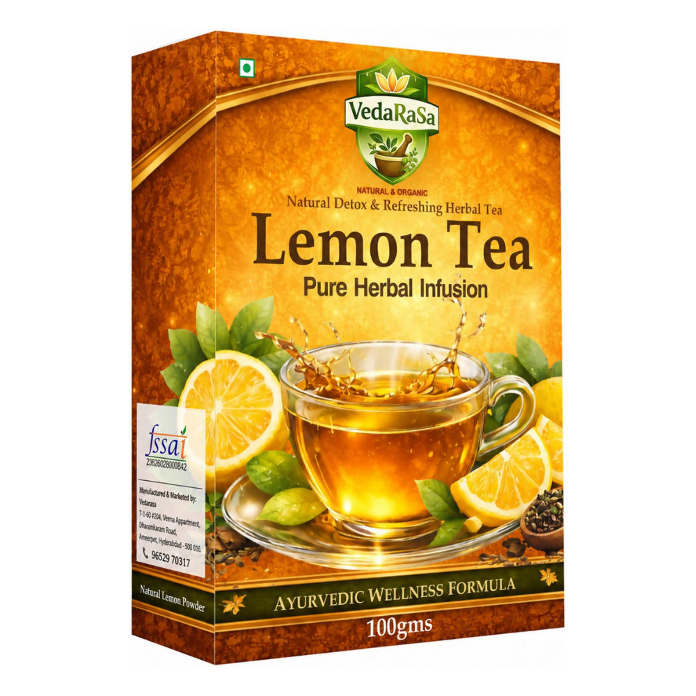 VedaRasa Premium Organic Lemon Instant Tea Premix Powder VedaRasa