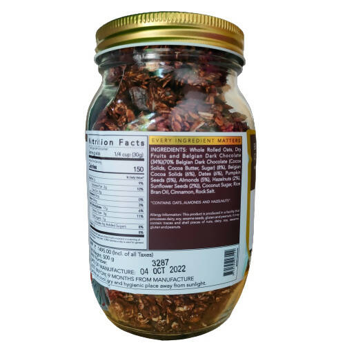 Thenibblebox Belgian Dark Chocolate Granola Thenibblebox