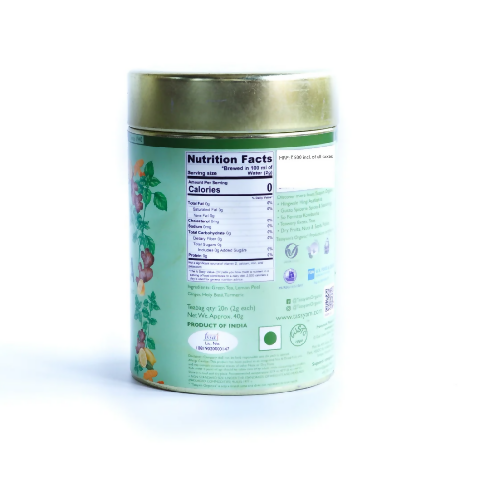 Tassyam Organics Tulsi Ginger Tea Bags Tassyam Organics