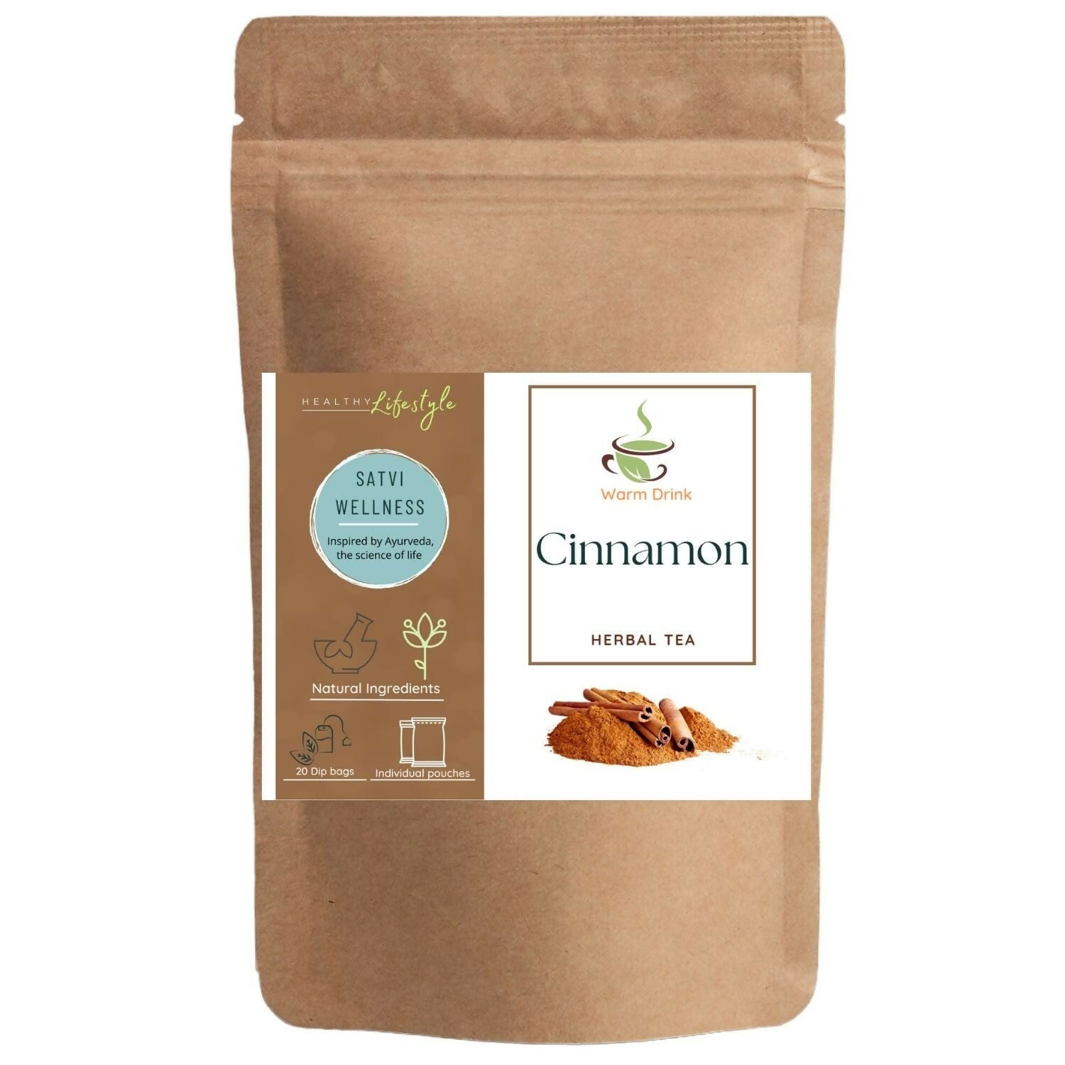 Satvi Wellness Cinnamon Tea Bags | Herbal Tea Satvi Wellness