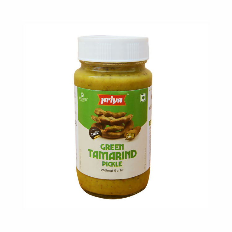 Priya Green Tamarind Pickle Without Garlic - Safuron