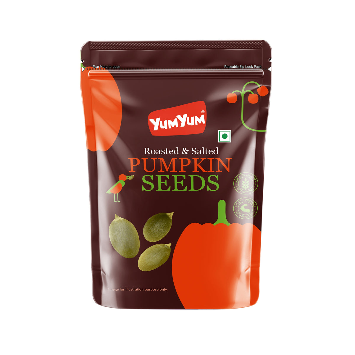 Yum Yum Roasted & Salted Pumpkin Seeds Pouch - Dista