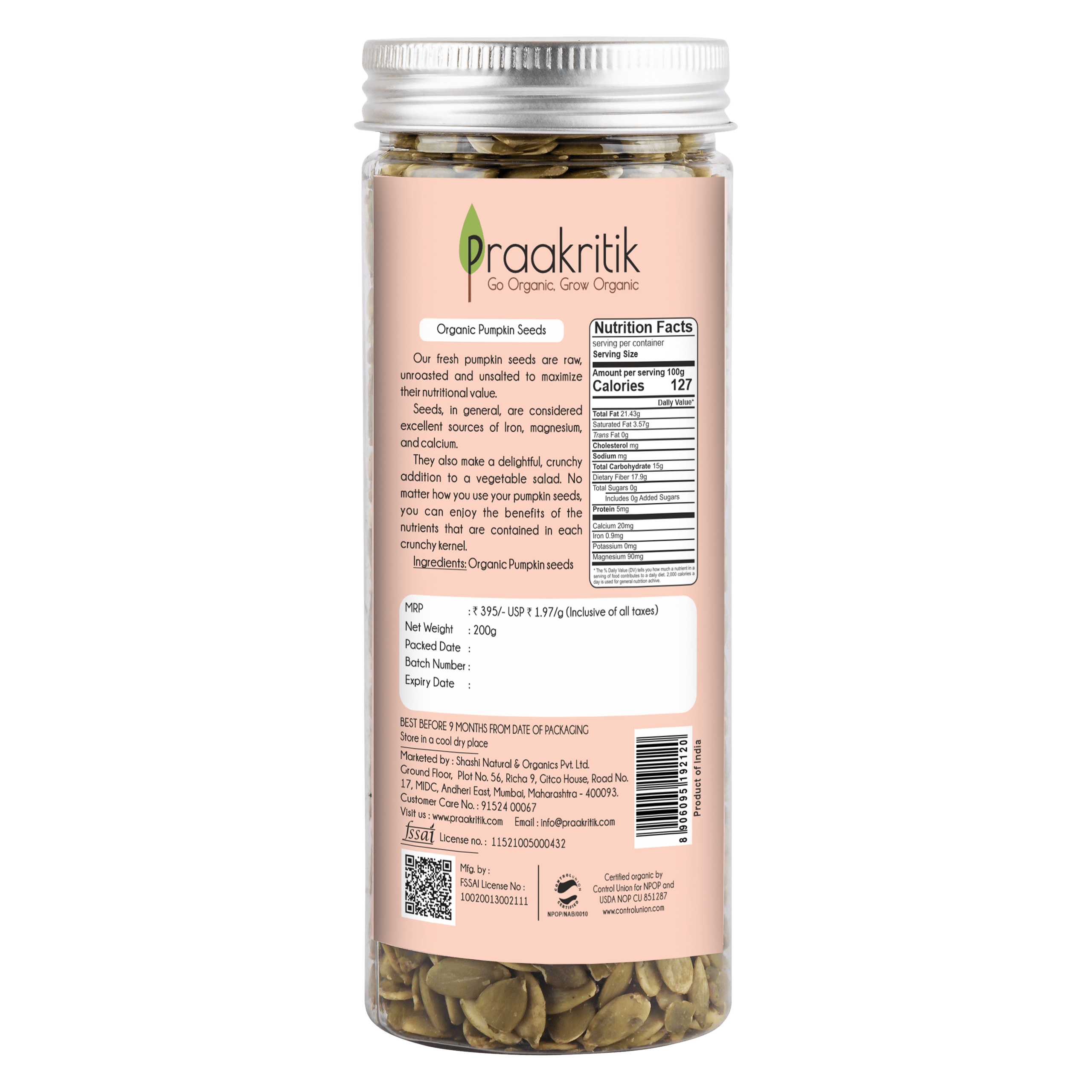 Praakritik Organic Pumpkin seeds Praakritik