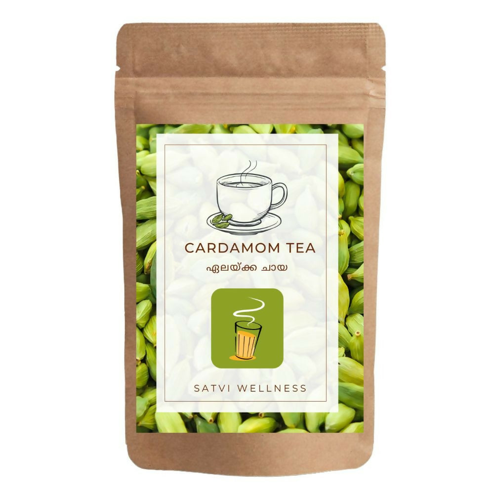 Satvi Wellness Cardamom Tea | Elachi tea | Natural Cardamon with Black Tea - Safuron