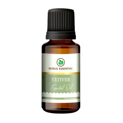 Korus Essential Vetiver Essential Oil - Therapeutic Grade - Safuron
