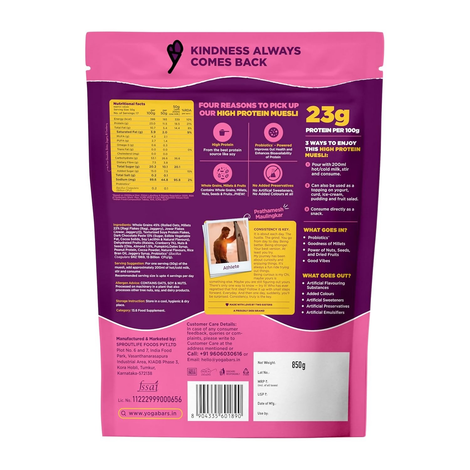 Yoga Bar High Protein Muesli - Choco Almond Yoga Bar