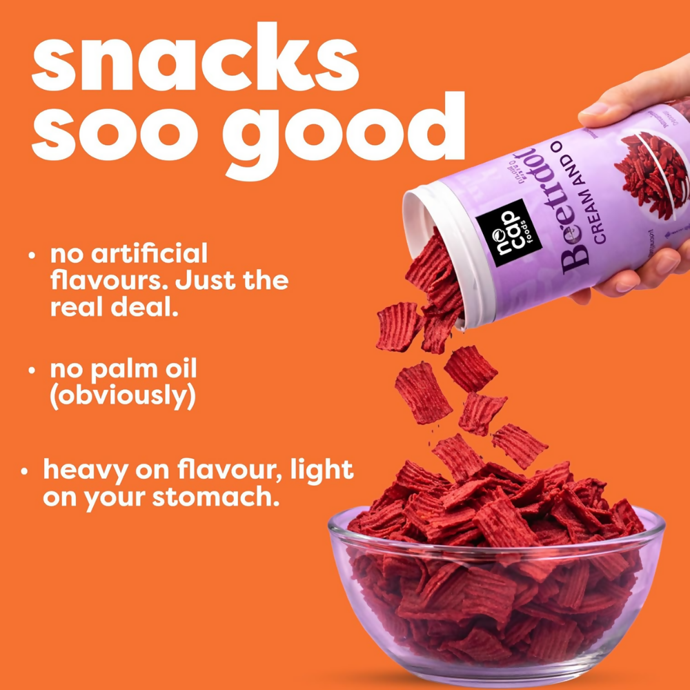 Nocap foods Zero Guilt Healthy Beetroot Chips - Cream&Onion Nocap foods