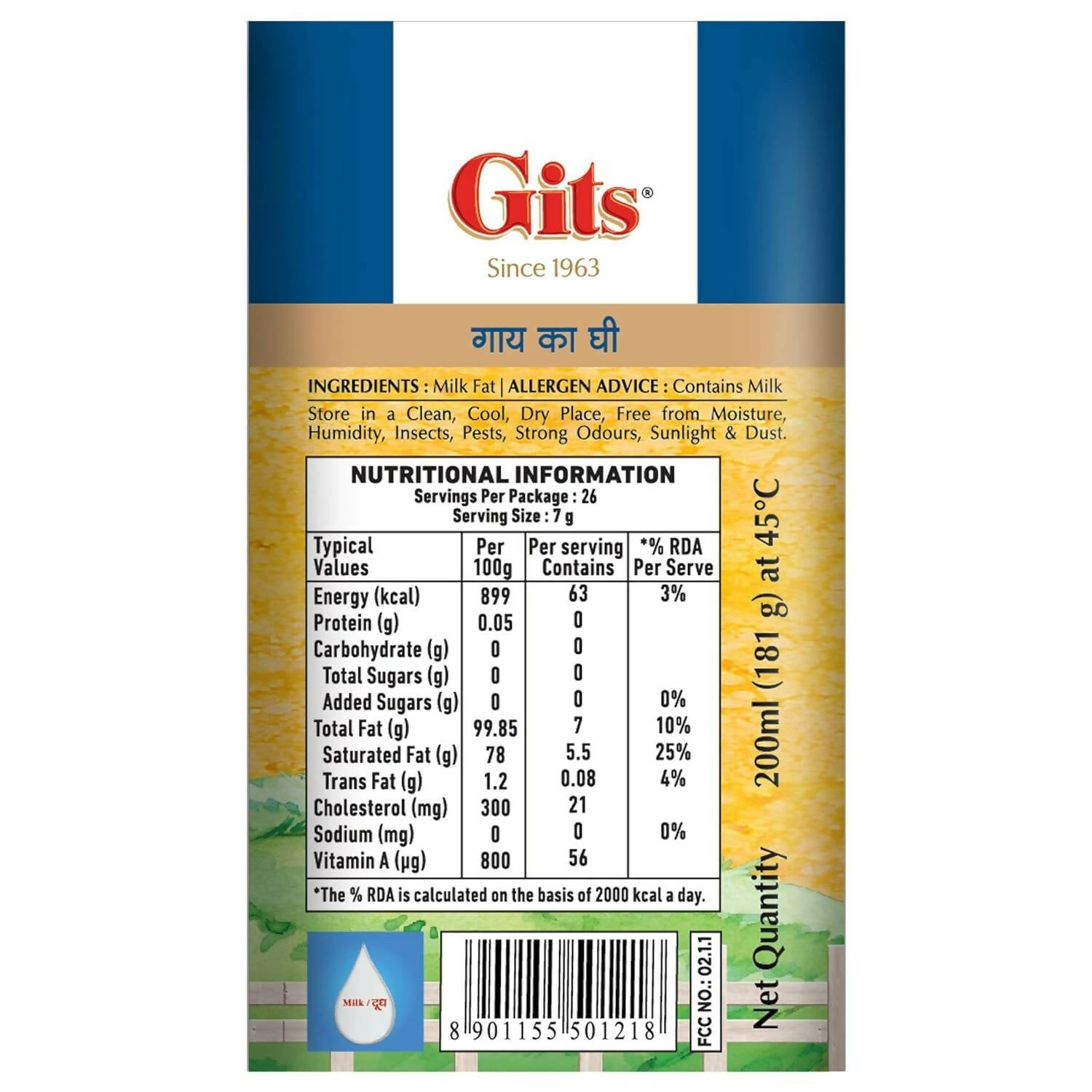 Gits Cow Ghee | Rich Taste & Aroma | Good source of Vitamin A, Delicious, Healthy & Nutritious Gits