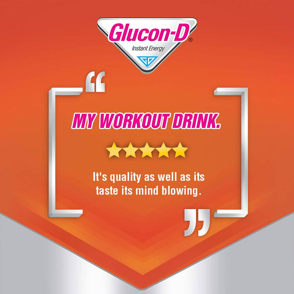 Glucon-D Instant Energy Health Drink - Tangy Orange | Tangy Orange Glucose Powder | Instant Energy & Immunity Recharge | With Vitamin C & Calcium Glucon-D