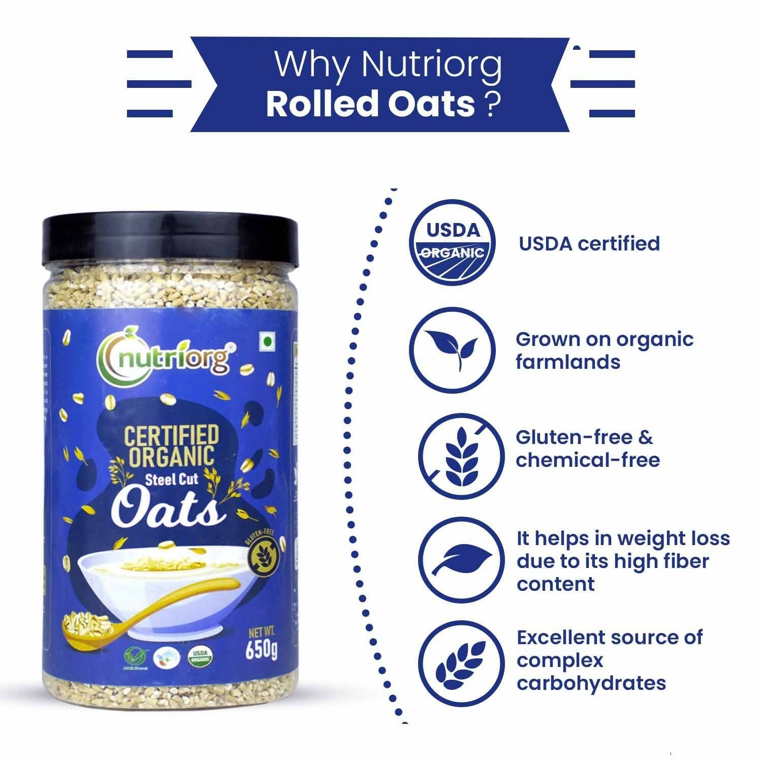 Nutriorg Certified Organic Steelcut Oats Nutriorg