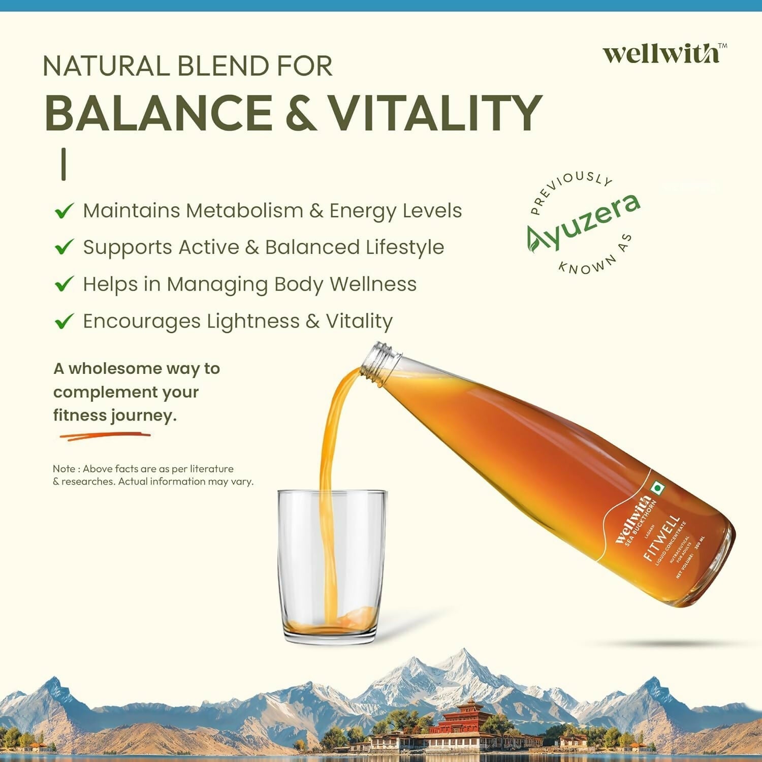 Wellwith Fitwell Juice – Himalayan Sea Buckthorn + Garcinia, Kokum & Punarnava Wellwith