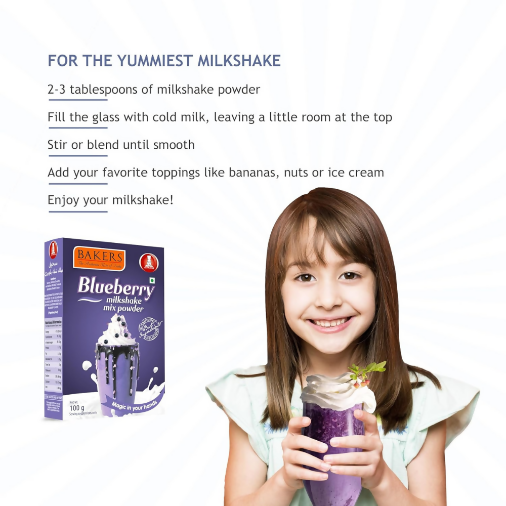 BAKERS Milk Shake Mix Powder - Blueberry Flavor BAKERS