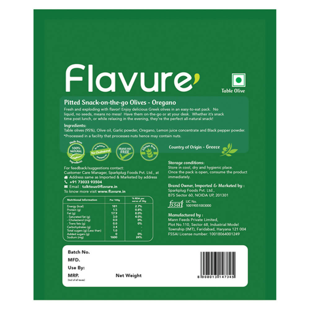 Flavure Snack-On-The-Go Olives Oregano Flavure