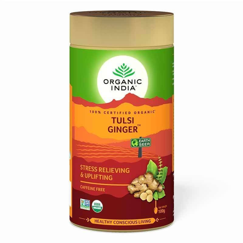 Organic India Tulsi Ginger Tea Tin Organic India