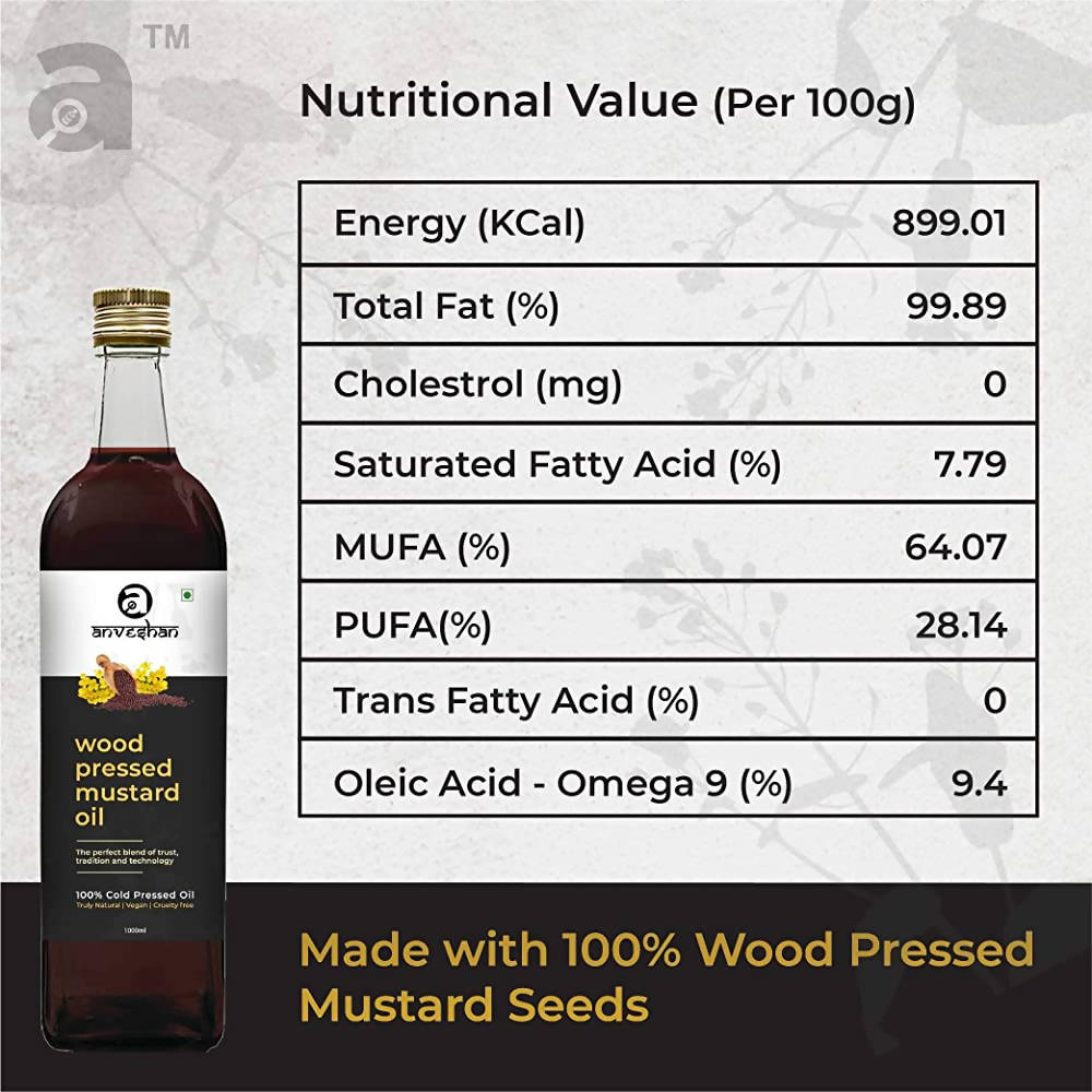 Anveshan Wood Pressed Black Mustard Oil Anveshan