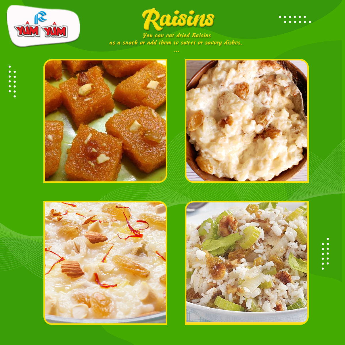 Yum Yum Green Raisins Box Yum Yum