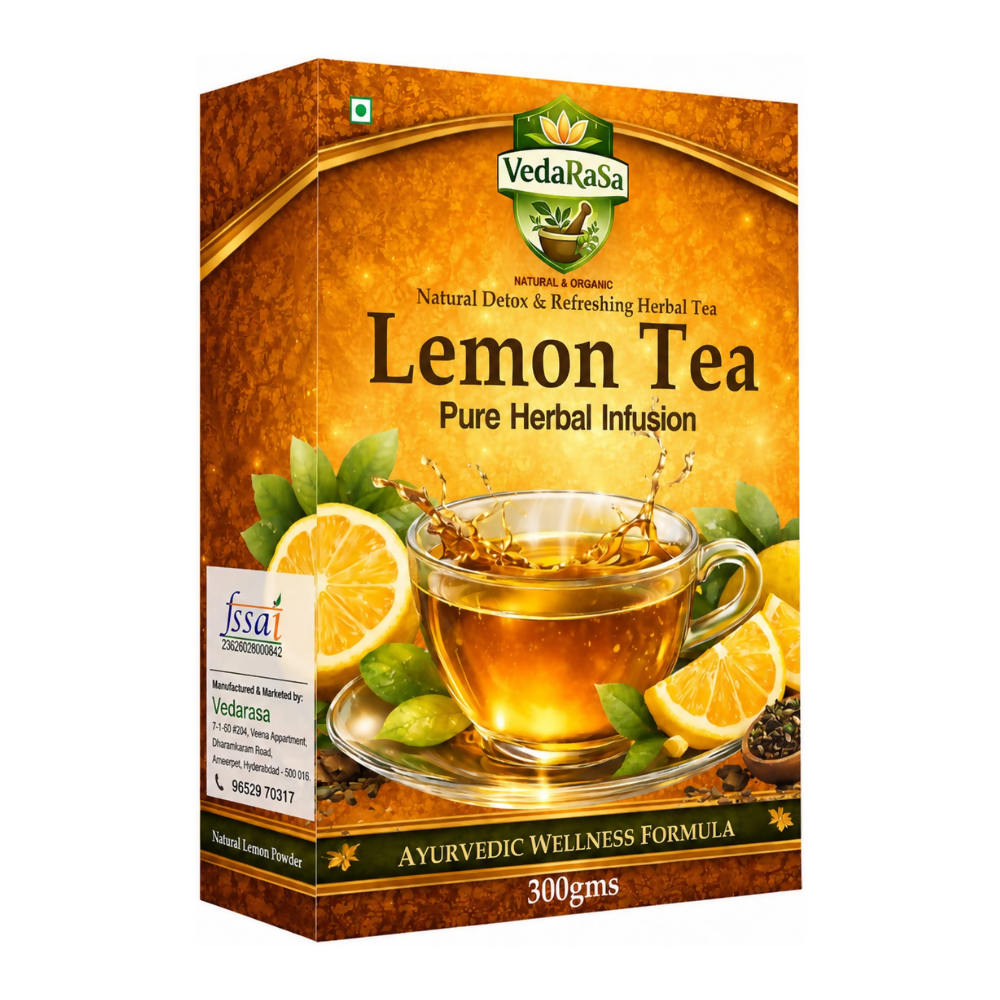 VedaRasa Premium Organic Lemon Instant Tea Premix Powder VedaRasa