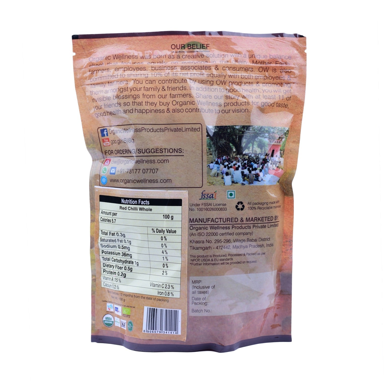 Organic Wellness Red Chilli Whole Organic Wellness